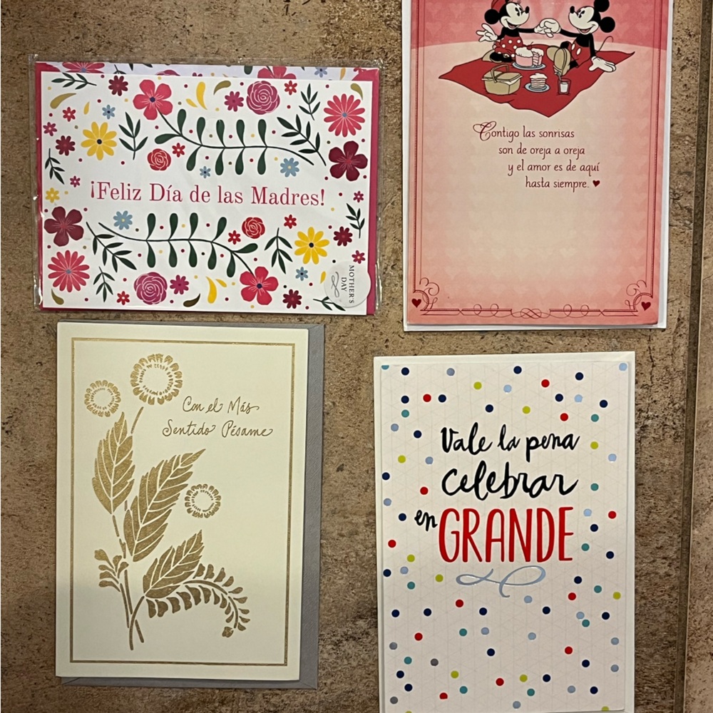 Lot of Hallmark Colorful Greeting Card Set in Spanish Mothers Day, Birthday, Con